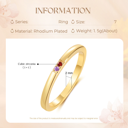 Personalised Women's Ring Custom 2 Birthstones Ring Birthday Gift for Her-Jessemade AU