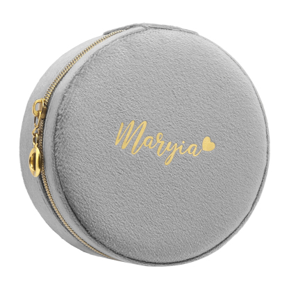 Personalised Name Jewelry Storage Box Custom Travel Jewelry Box Circle Box Gifts for Ladies Girls-Jessemade AU