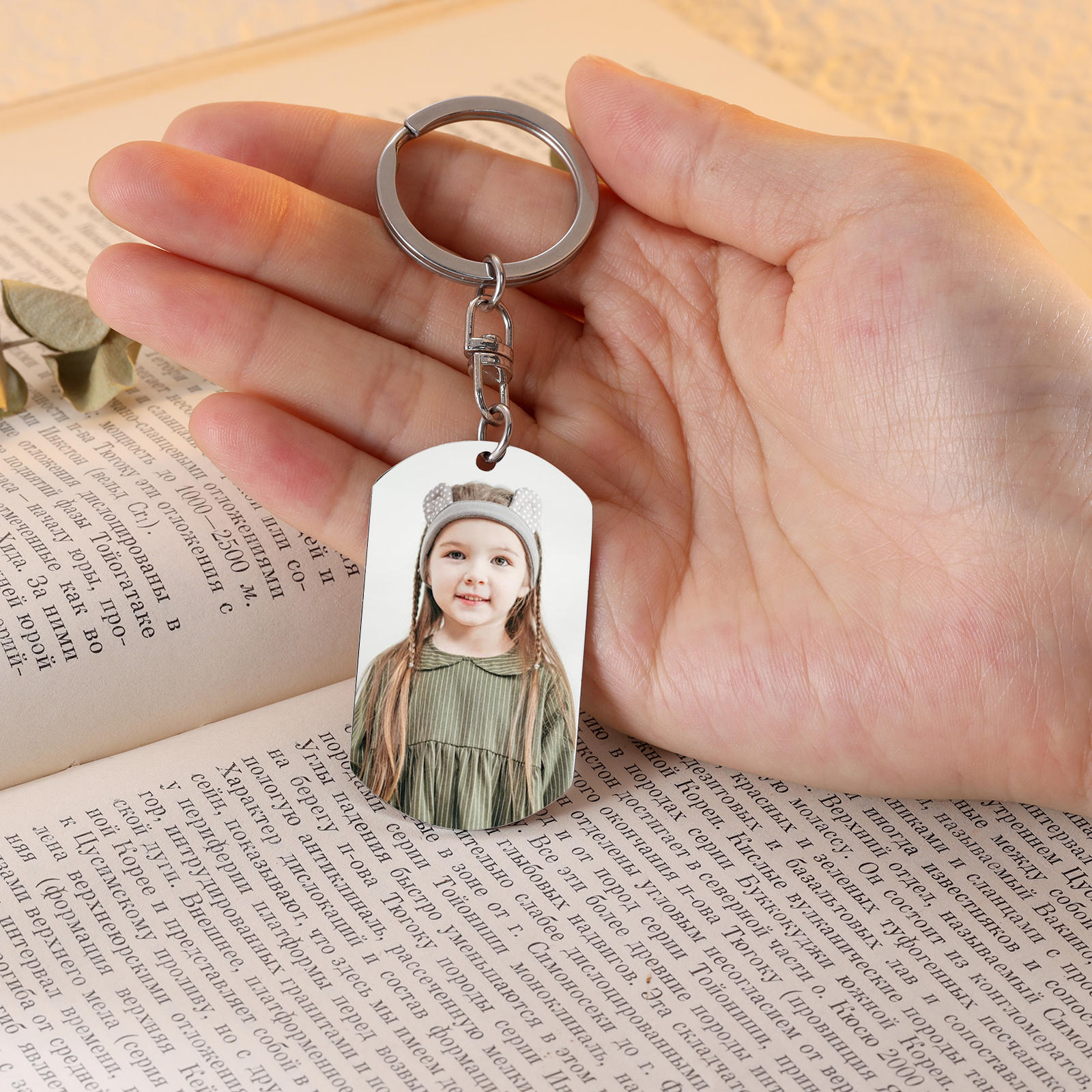 To My Badass Daughter Crown Keychain Custom Photo Stainless Steel Keyring "I Will Love You Always"-Jessemade AU