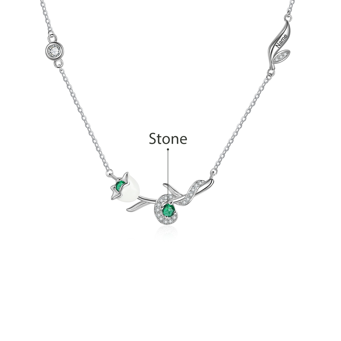 Personalised May Birthflower Necklace With Birthstone Best Gift For Her-Jessemade AU