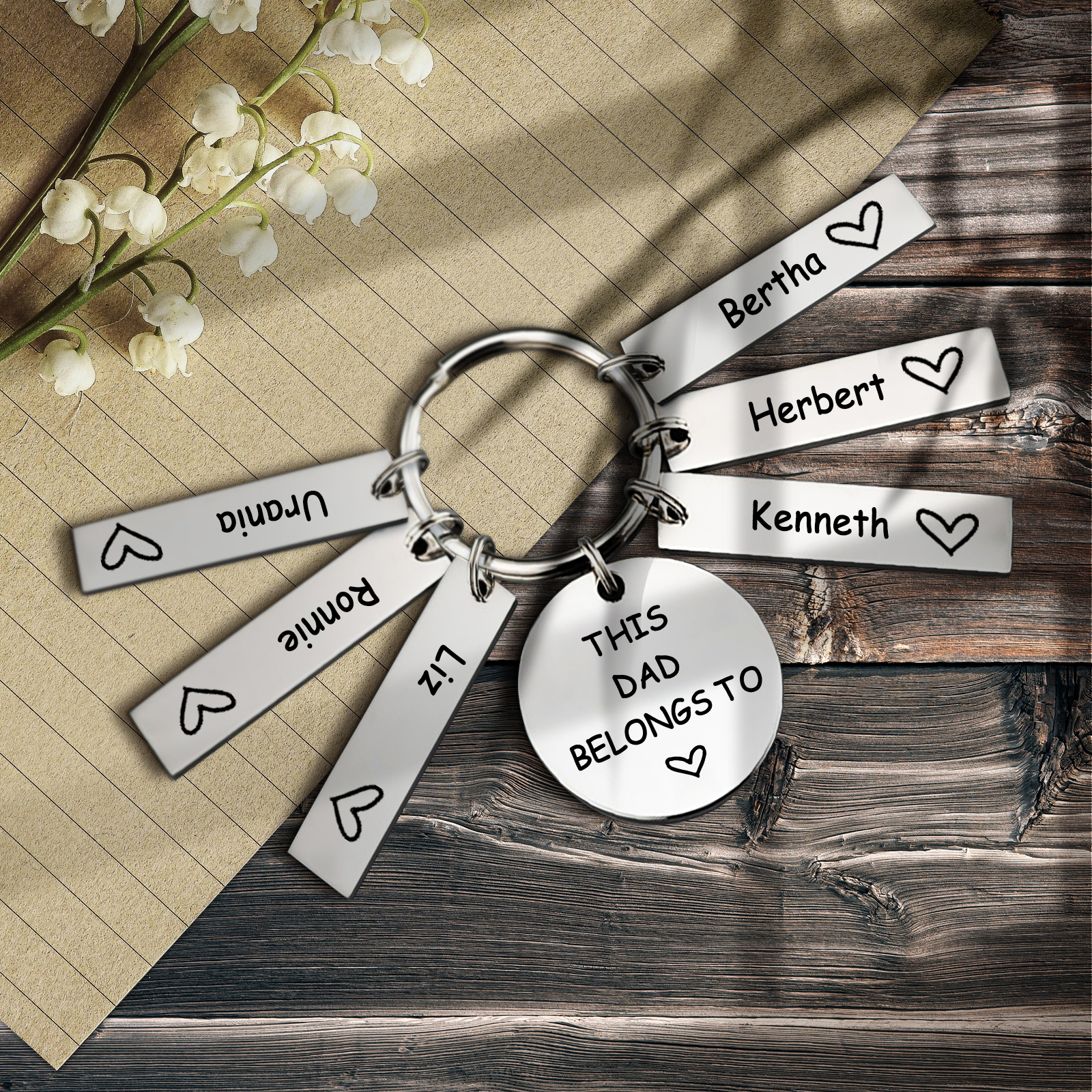 6 Names - Personalised Name Keychain Stainless Steel Keychain Special Gift for Mummy/Dad-Jessemade AU