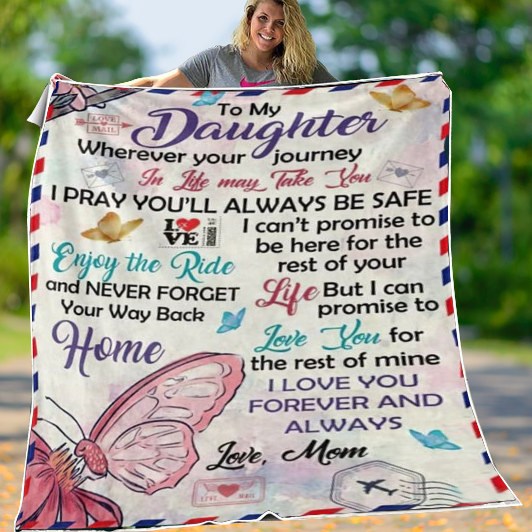 To My Daughter I Love You Forever And Always Flannel Blanket-Jessemade AU