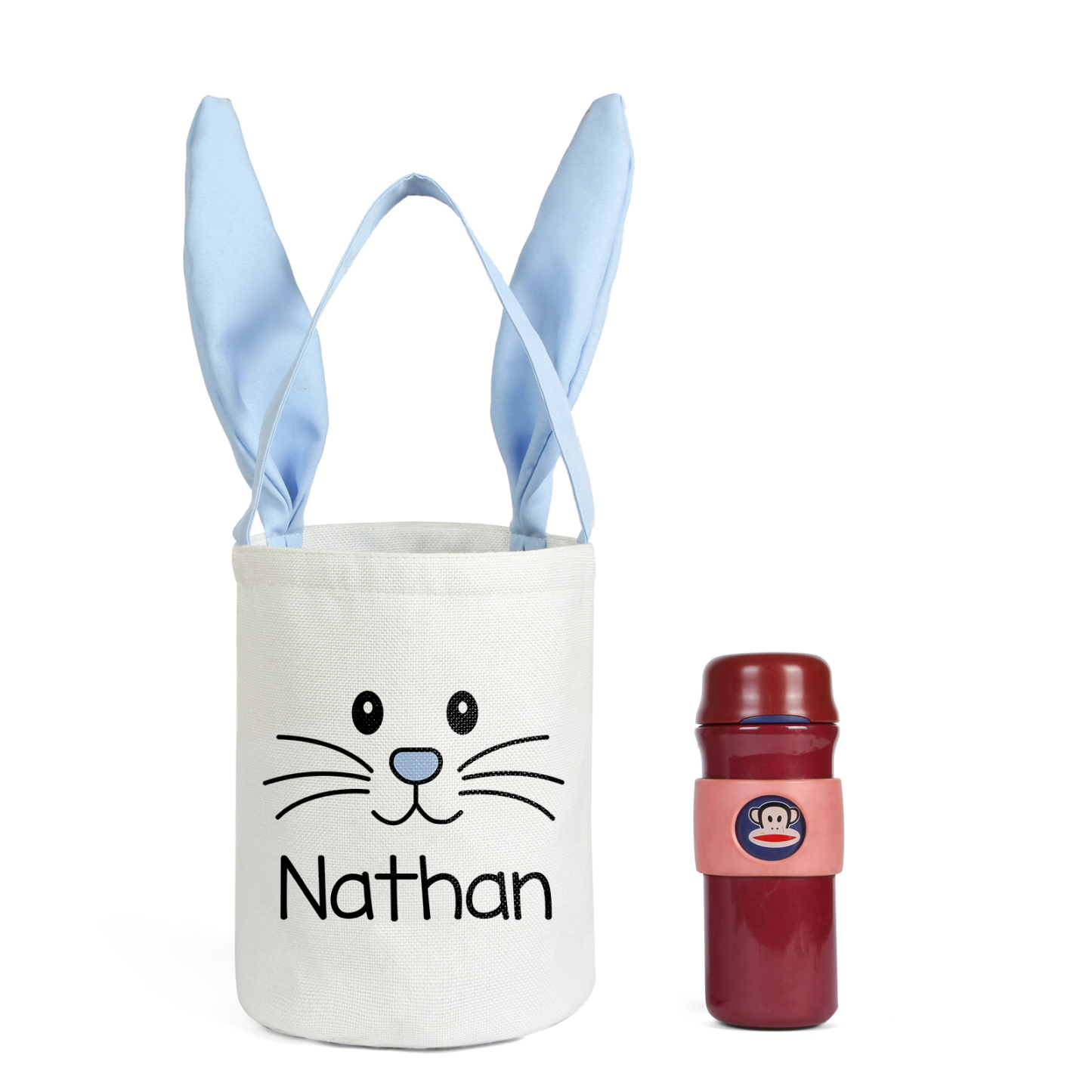 Easter Bunny Tote Bag Personalised Name Bucket Bag Bunny Basket Gifts For Kids-Jessemade AU