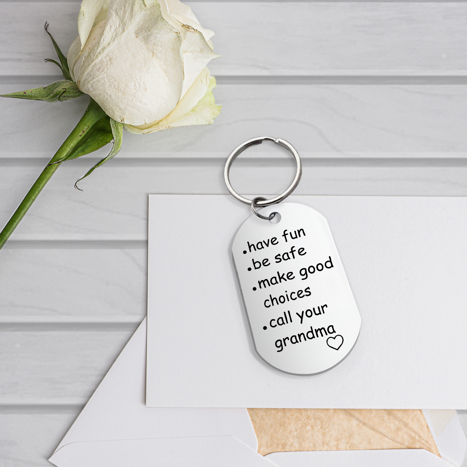 Have Fun Be Safe Make Good Choices Keychain Customised Text Stainless Steel Keyring Gifts for Kids-Jessemade AU