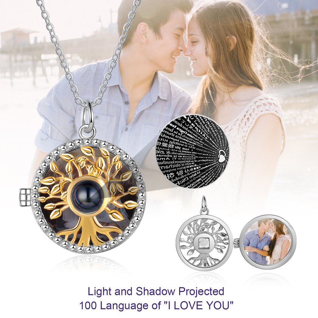 Personalised 100 Languages Projection Necklace Engraved  " I LOVE YOU"  Gifts For Her-Jessemade AU