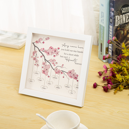 Personalised Flower Family Tree Frame Custom 5 Names LED Night Light-Jessemade AU