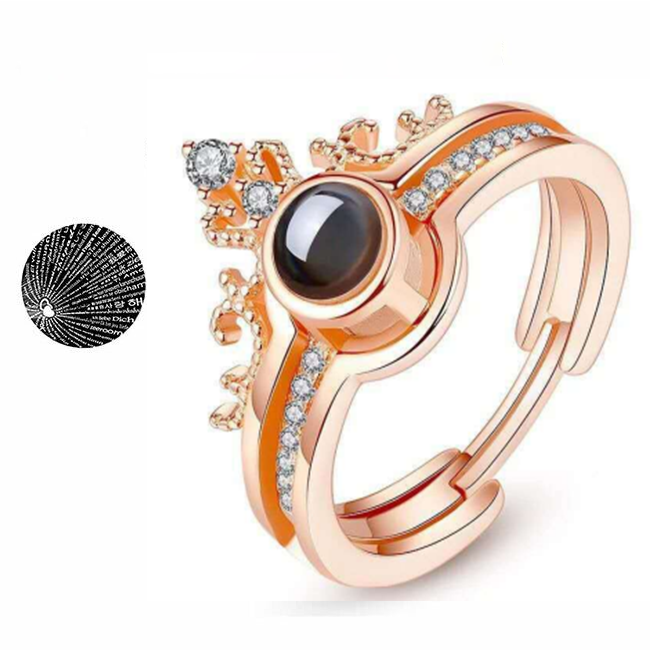 Personalised 100 Languages Projection Ring Engraved  " I LOVE YOU" Ring Gifts For Her-Jessemade AU