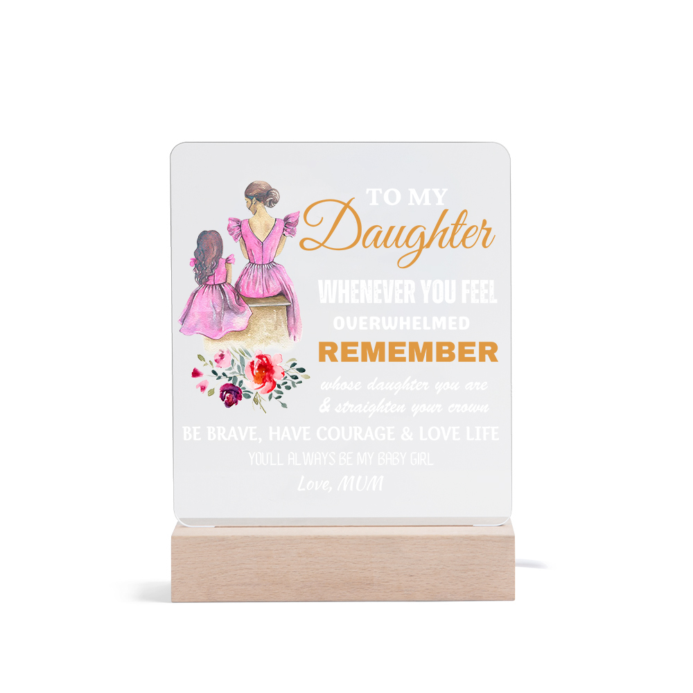 To My Daughter Acrylic Night Light "You'll Always Be My Baby Girl" LED Lamp Heartwarming Gifts-Jessemade AU