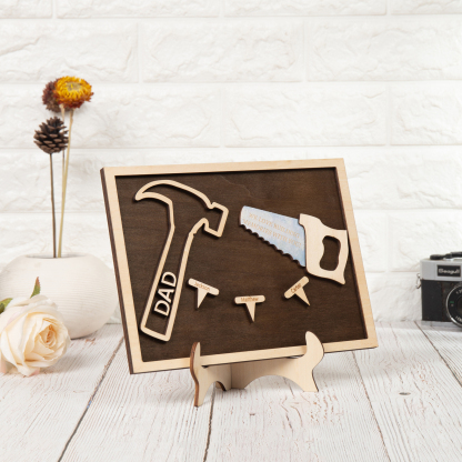 Dad Tool Set Wood Signs Custom 3 Names Father’s Day Handyman Construction Dad Sign-Jessemade AU