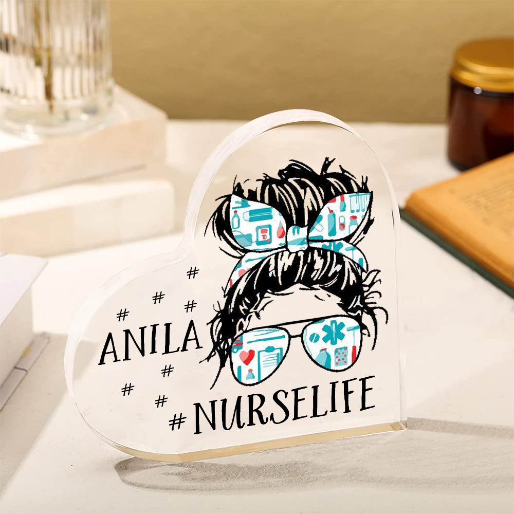 Personalised Acrylic Heart Keepsake Custom Name Ornaments International Nurses Week Gifts for Nurse-Jessemade AU