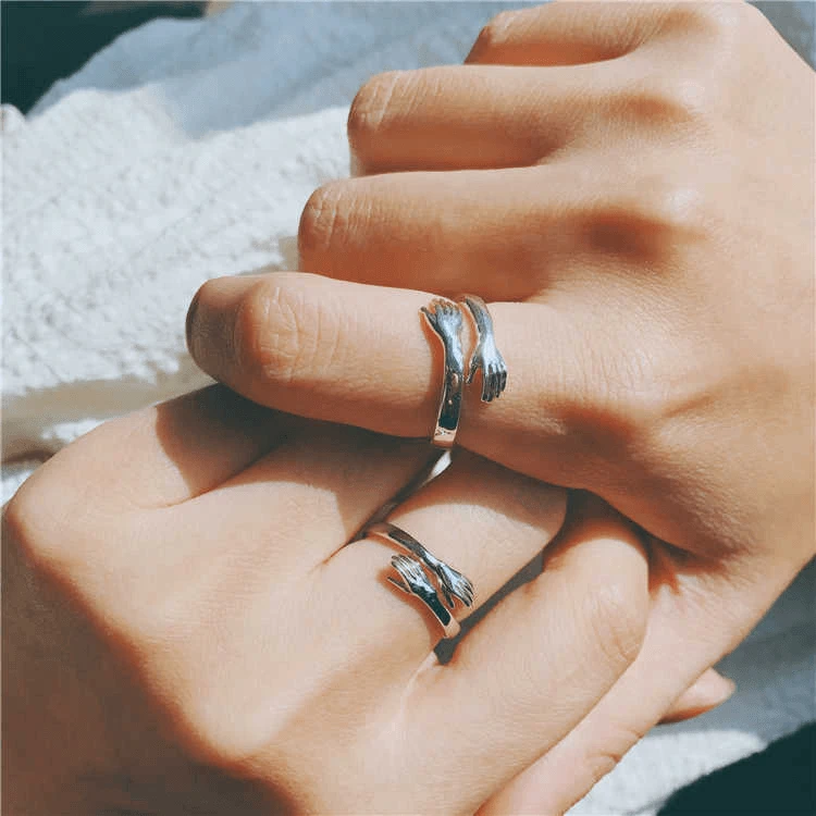 Valentine's Day Couple Hug Ring Love Style Rings Gifts for Women Men-Jessemade AU
