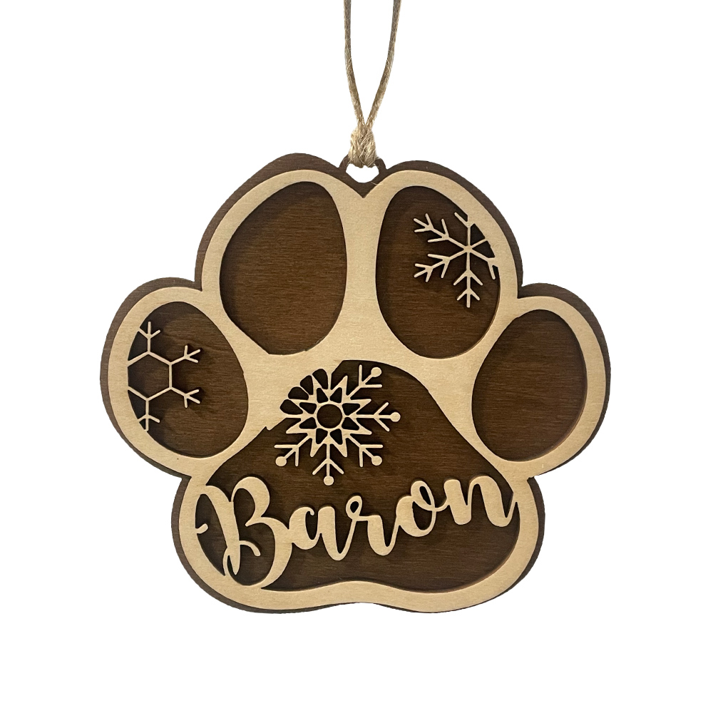 Personalised Christmas Dog Paw Ornament Custom Name Hanging Ornament Christmas Gifts-Jessemade AU