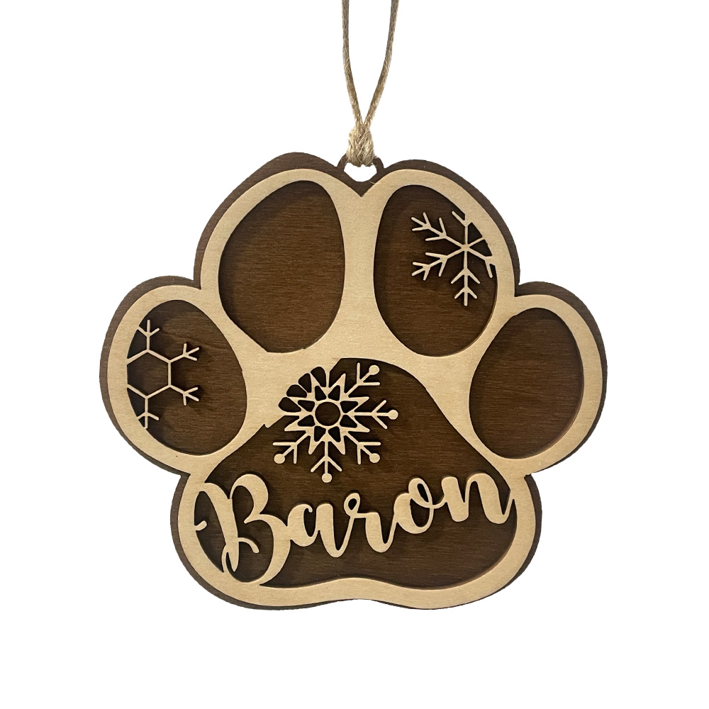 Personalised Christmas Dog Paw Ornament Custom Name Hanging Ornament Christmas Gifts-Jessemade AU
