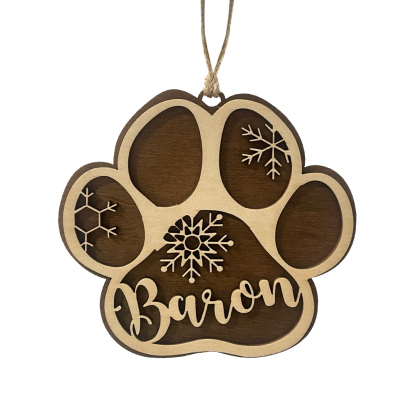 Personalised Christmas Dog Paw Ornament Custom Name Hanging Ornament Christmas Gifts-Jessemade AU