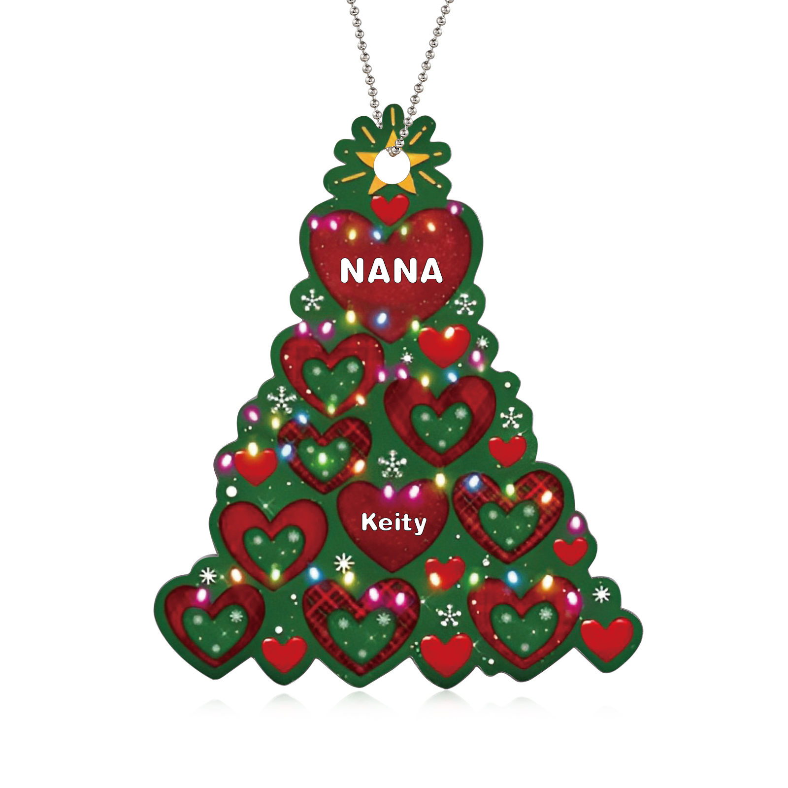 1 Name - Personalised Christmas Tree Ornament Customised Name & Text Acrylic Love Hanging Ornaments Gift for Family-Jessemade AU