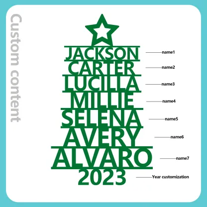 7 Names - Personalised Christmas Tree Ornaments Customised Name Xmas Wooden Decor Gifts for Family Friends-Jessemade AU
