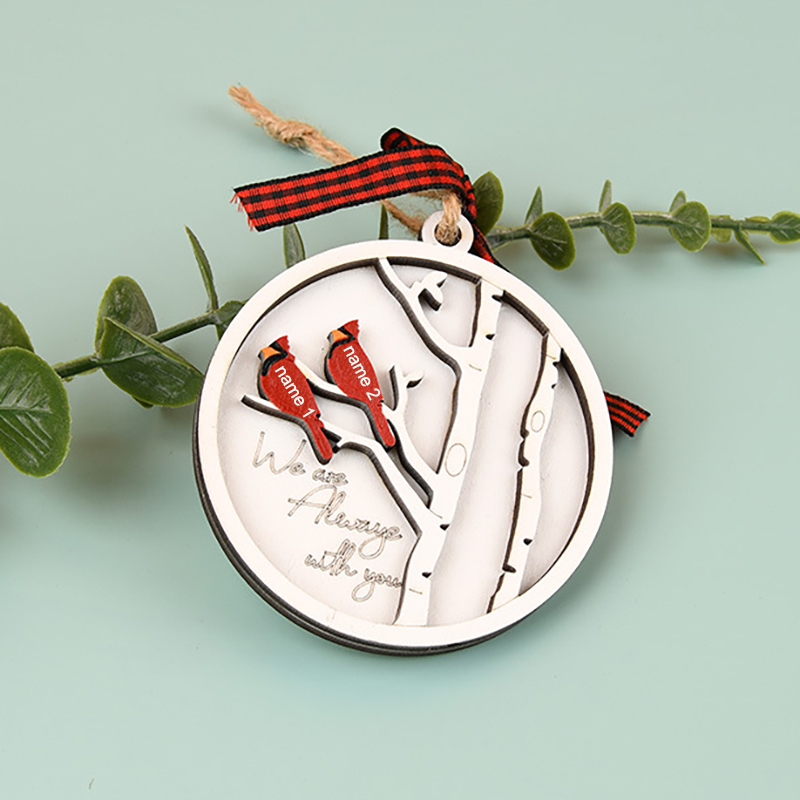 Personalised Cardinals Christmas Ornament "We are always with you" Memorial Ornament Gifts For Family-Jessemade AU