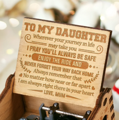 To My Daughter-Exquisite Wooden Music Box From Mum To Daughter-Jessemade AU