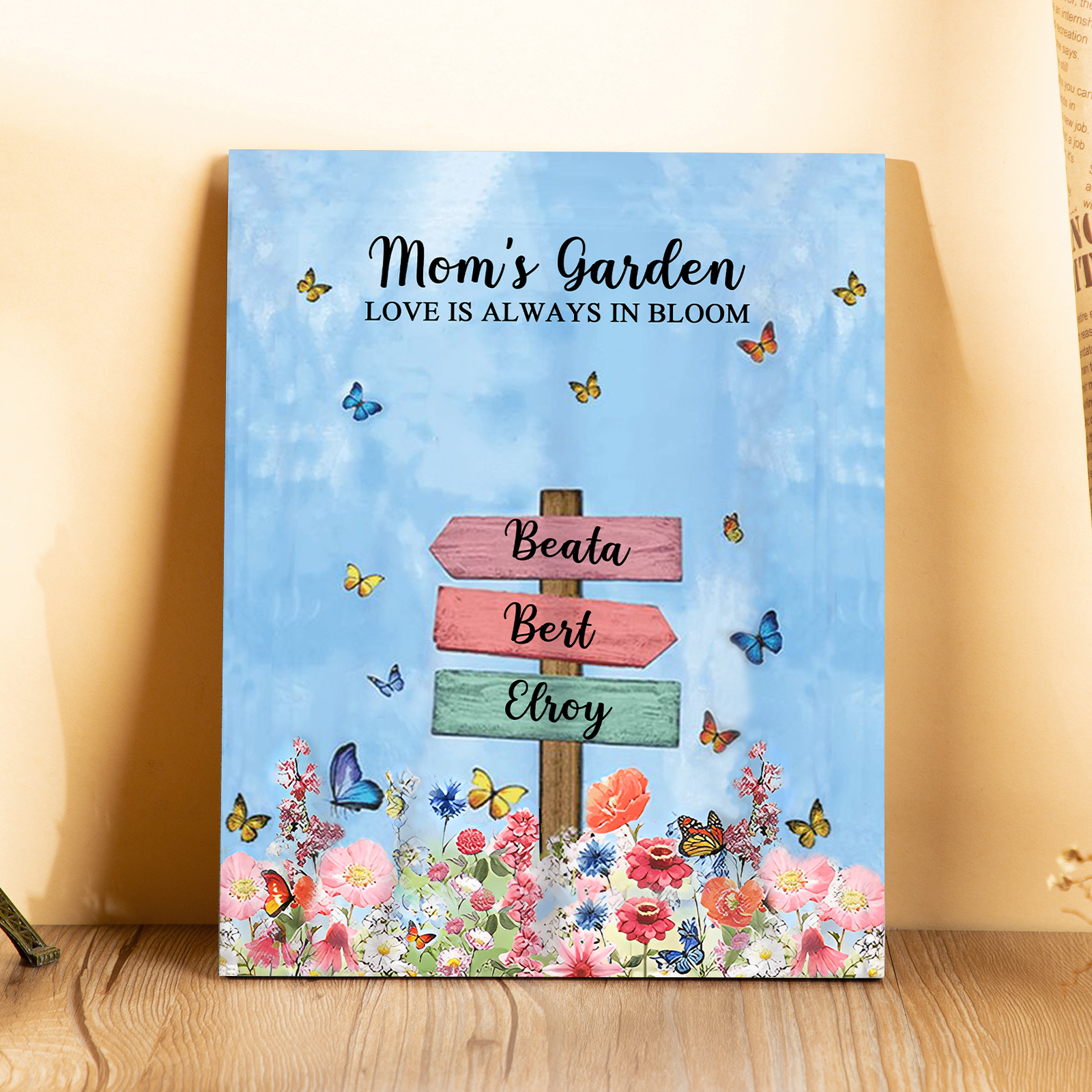 3 Names - Personalised Wooden Plaque Garden Custom Text Home Decoration Gift for Mother/Grandma-Jessemade AU