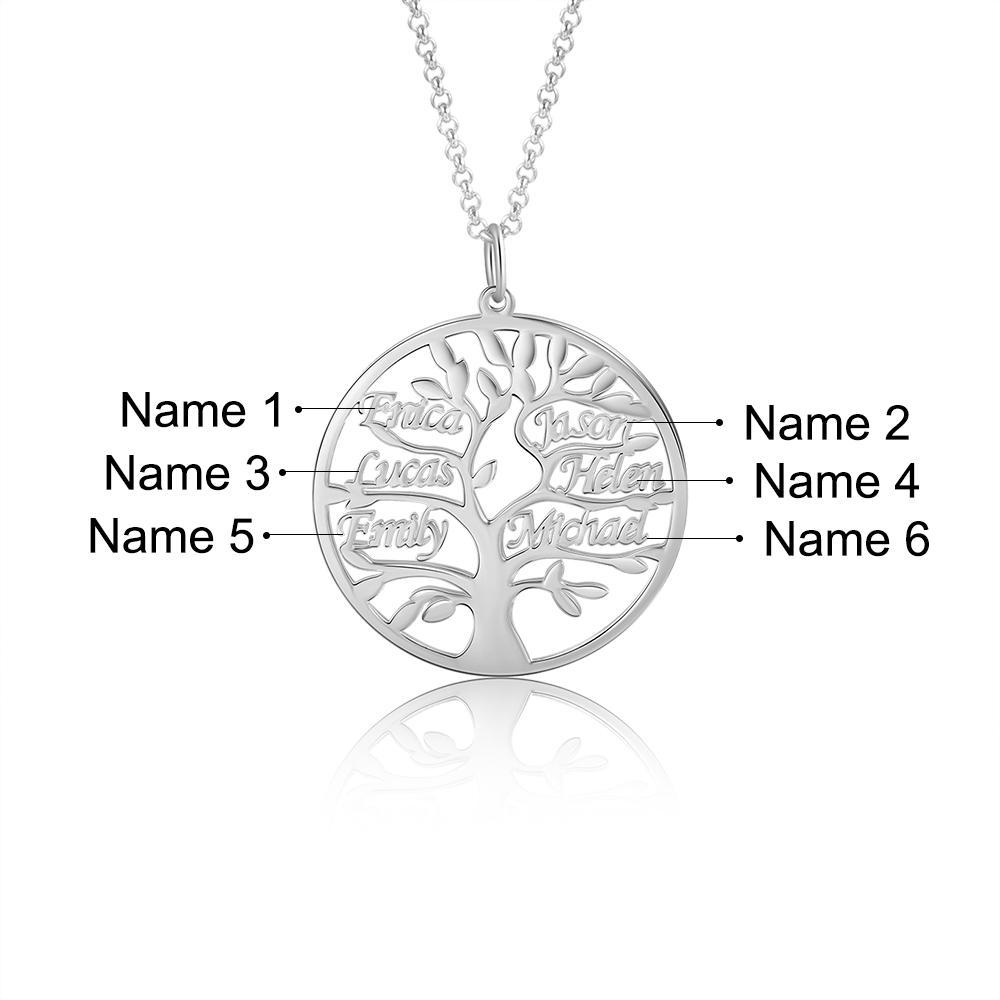 Personalised Family Tree Name Necklace Custom 6 Names Name Necklace-Jessemade AU