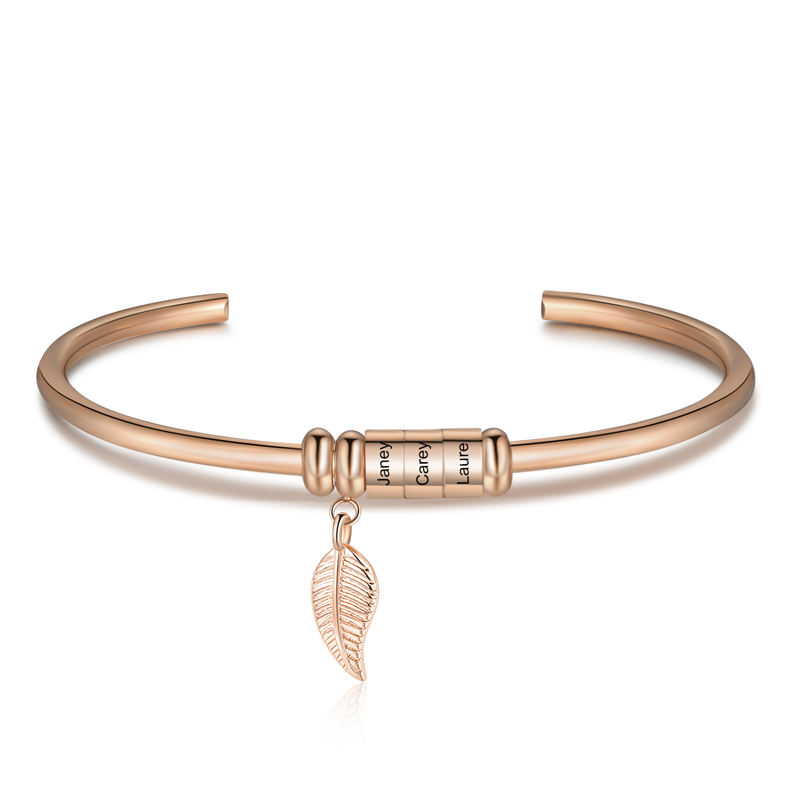 3 Beads Bracelet with a leaf-Jessemade AU