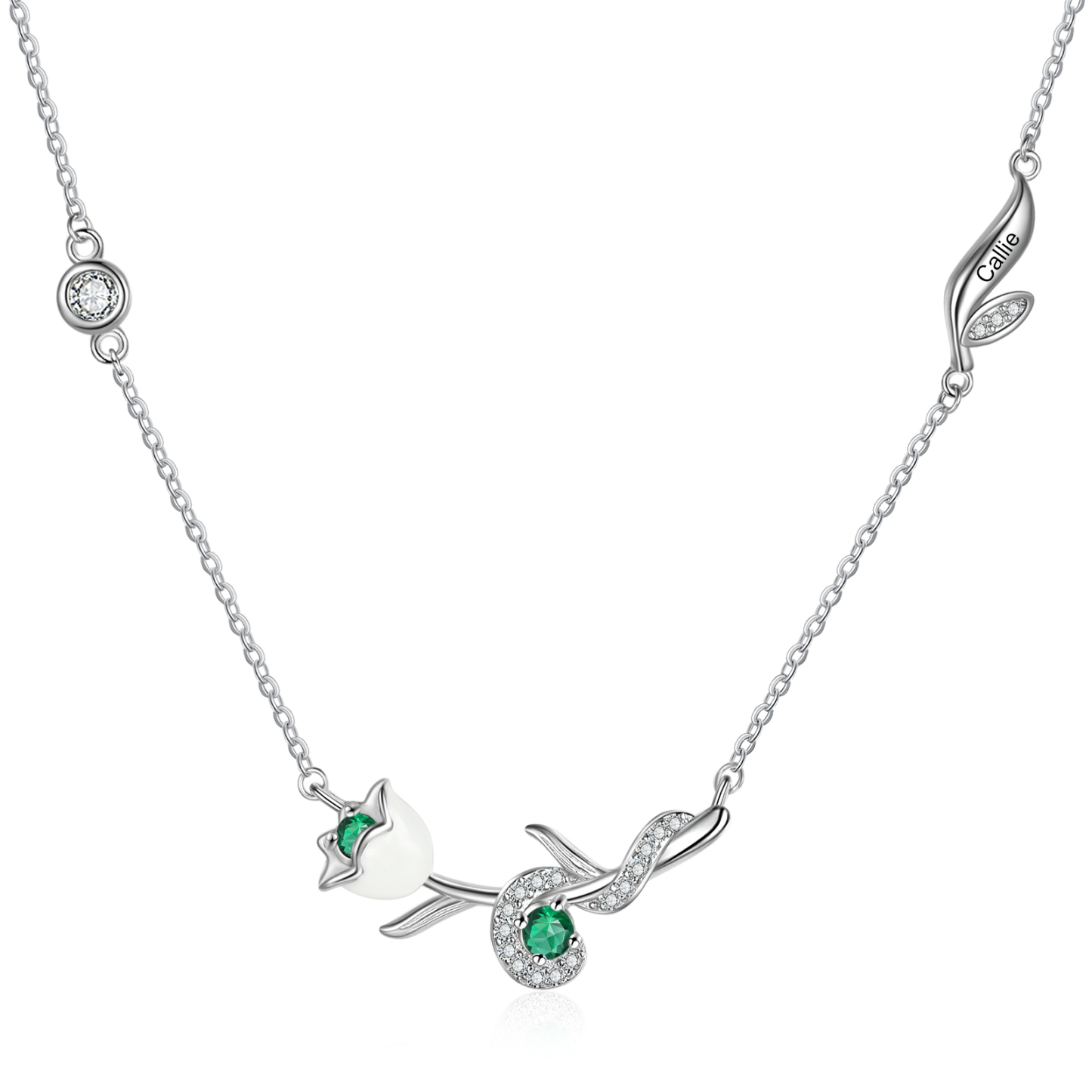 Personalised May Birthflower Necklace With Birthstone Best Gift For Her-Jessemade AU