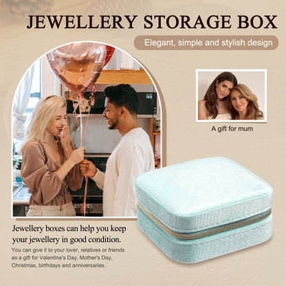 Jewelry Storage Box Blue/Pink/Green/White Travel Jewelry Box Gifts for Ladies Girls-Jessemade AU