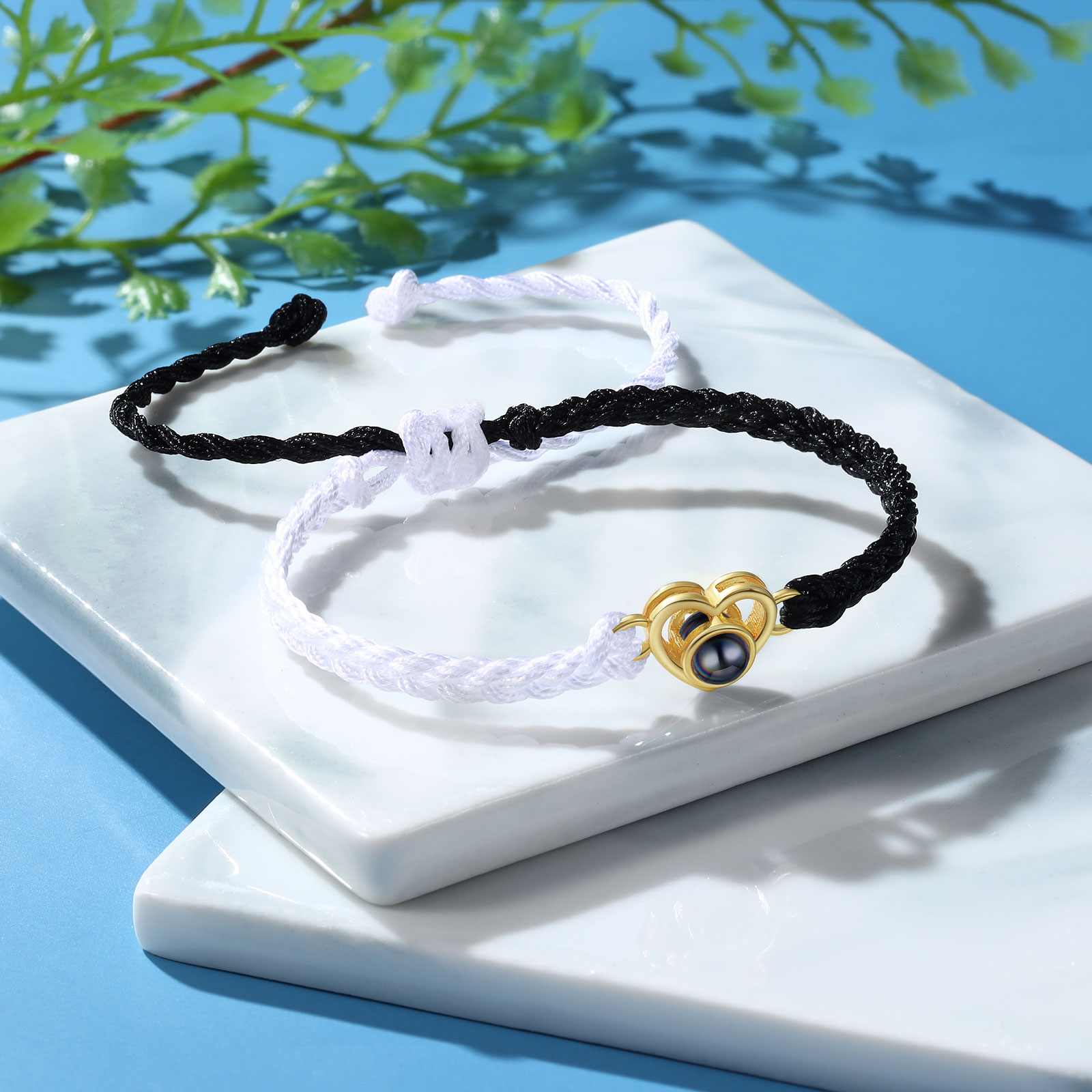 Personalised Heart Projection Bracelet Customised Photo Bracelet Adjustable Bracelet Gift for Couples/Family/Friends-Jessemade AU