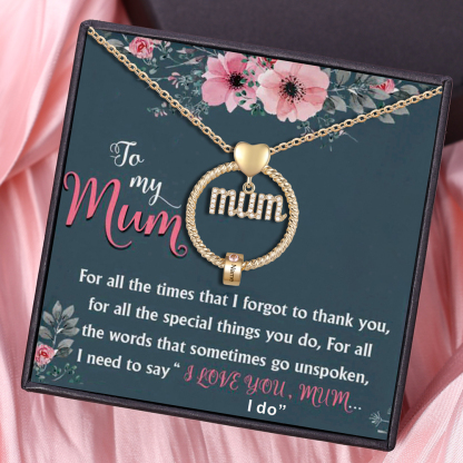 Personalised Circle Necklace With 1 Birthstone Pendant Engraved Names Gift For Mum-Jessemade AU