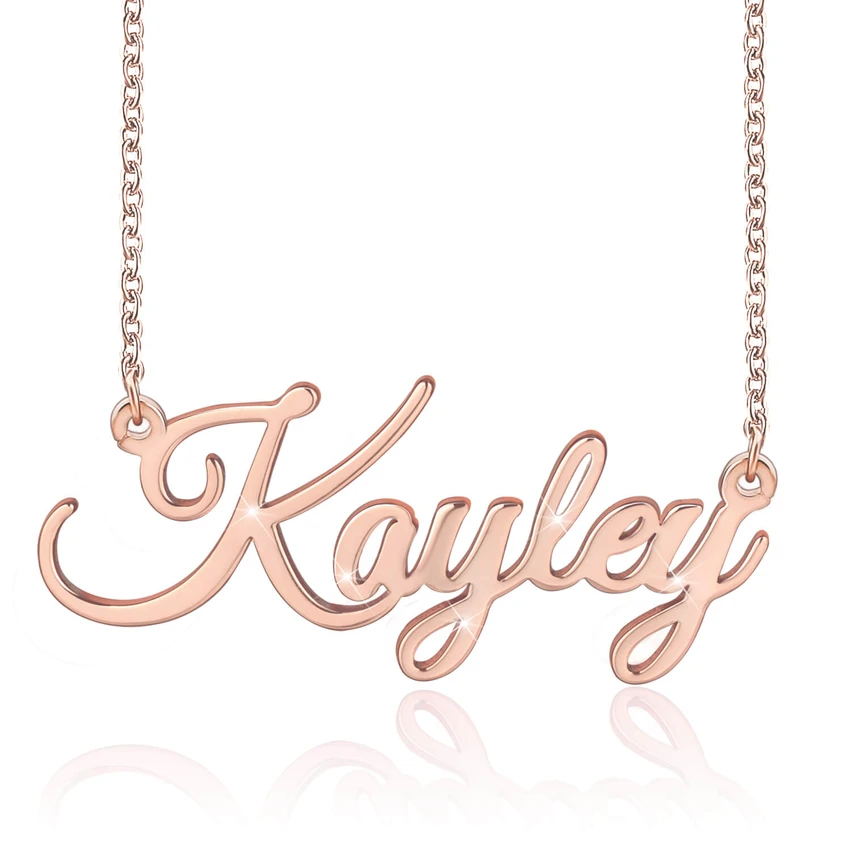Copper/925 Silver Personalised Necklace Custom 1 Name Necklace Gift For Women -Jessemade AU