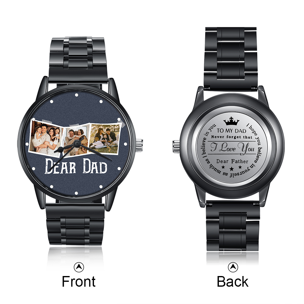 Personalised Photo Watch Custom 3 Photos Mechanical Watch Gifts for Him-Jessemade AU
