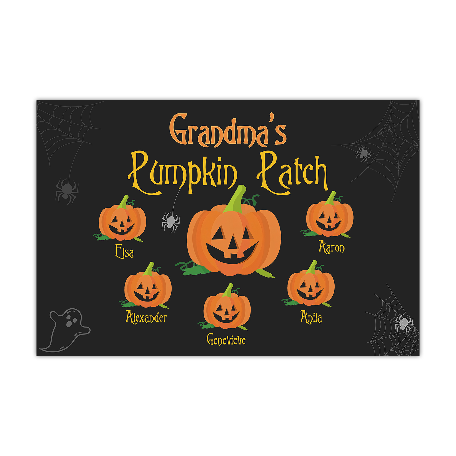 Personalised Halloween Doormat Custom 6 Names Pumpkin Doormat Home Decor - Grandma's Pumpkin Patch-Jessemade AU