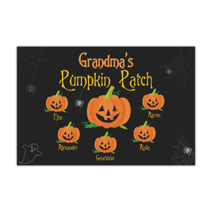 Personalised Halloween Doormat Custom 6 Names Pumpkin Doormat Home Decor - Grandma's Pumpkin Patch-Jessemade AU