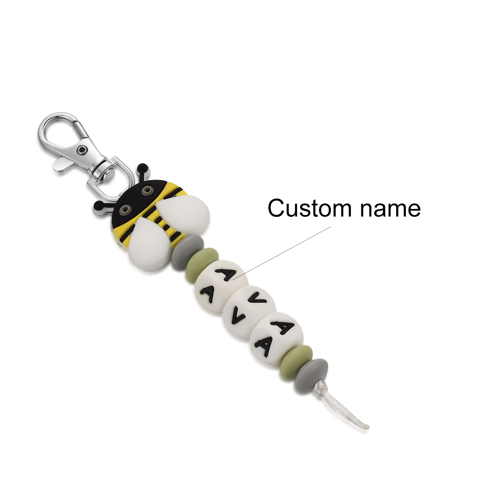 Personalised Name Keychain Custom Name Bee Keychain for kids-Jessemade AU