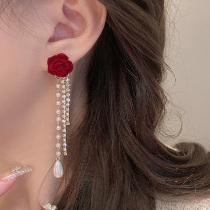 Rose Earrings Birthday Valentine's Day Gifts for Her-Jessemade AU