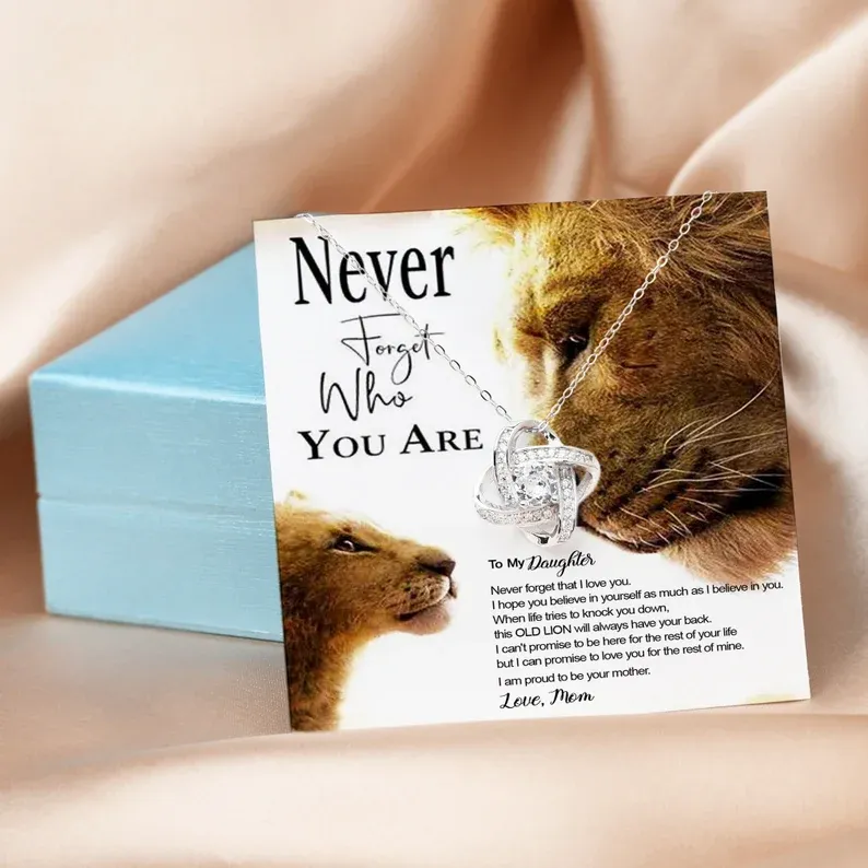 For Daughter- S925 Love Knot Necklace "Never forget that I love you"-Jessemade AU
