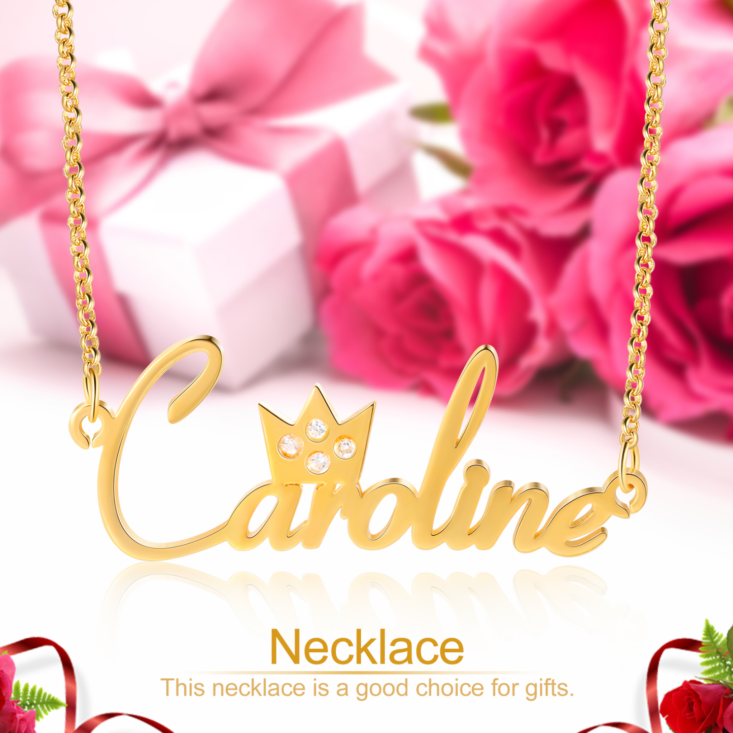 Personalised Necklace Custom 1 Name Necklace Gift For Women-Jessemade AU