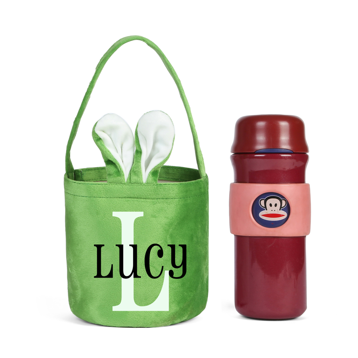 Personalised Bunny Tote Bag Custom Name & Letter Bunny Basket Bucket Bag Easter Gifts-Jessemade AU