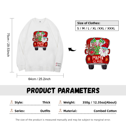 2 Names - Personalised Christmas Sweatshirt Custom Name & Text Sweatshirt Mimi Claus Sweatshirt Gift for Family -Jessemade AU