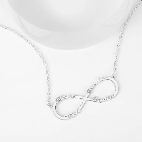 Personalised Infinity Necklace Custom 4 Names Necklace Gift For Women-Jessemade AU