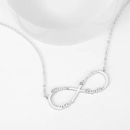 Personalised Infinity Necklace Custom 4 Names Necklace Gift For Women-Jessemade AU