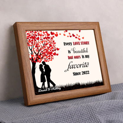 Personalised Couple Photo Frame Custom 2 Names & Date Frame Anniversary Gift For Him/Her -  Every Love Story is Beautiful, But Ours Is My Favourite-Jessemade AU