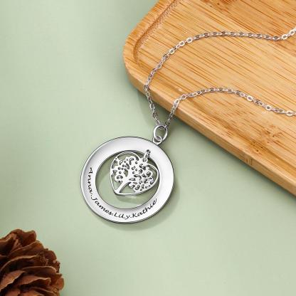 Personalised Family Tree  Engraving Necklace-Jessemade AU
