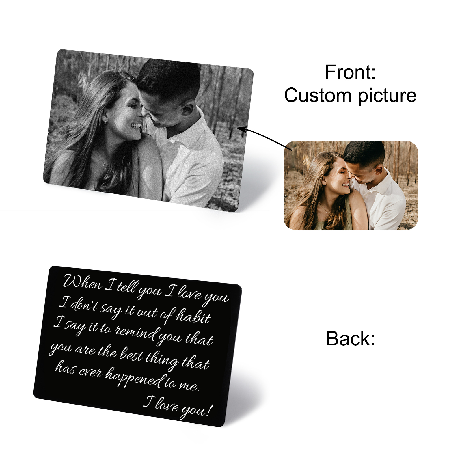 Personalised Wallet Photo Card Wallet Insert Gift for Husband-Jessemade AU