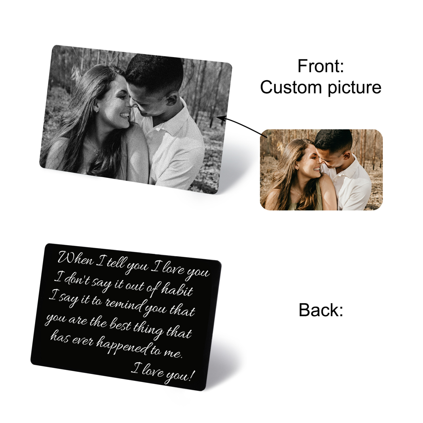 Personalised Wallet Photo Card Wallet Insert Gift for Husband-Jessemade AU