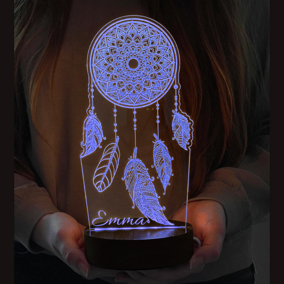 Personalised Dream Catcher Night Light Custom Name Gifts For Kids-Jessemade AU