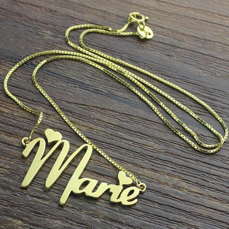 Personalised Heart Necklace Custom 1 Name Necklace Gift For Her-Jessemade AU