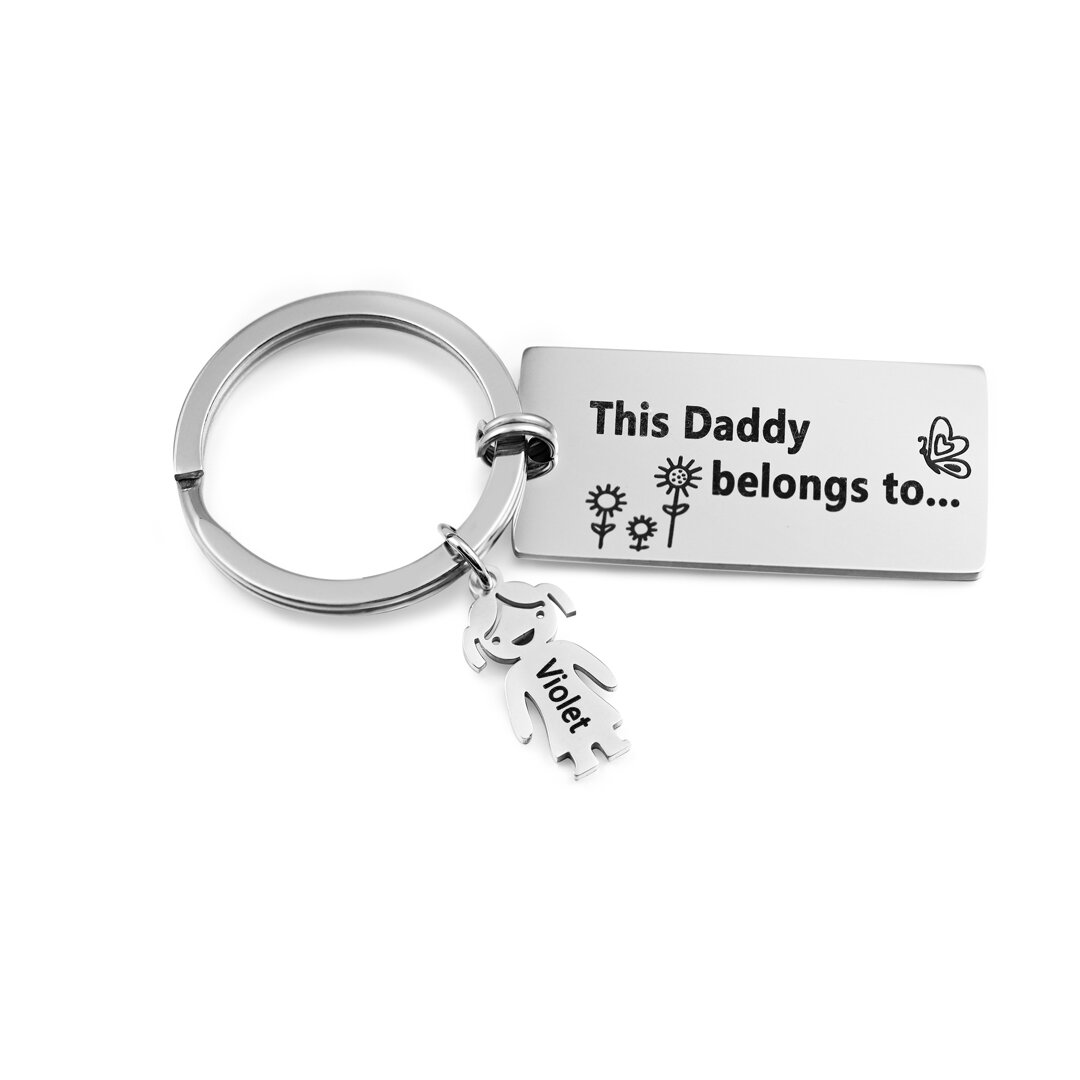Personalised Keychain with Kid Charm Engraved 1 Name Family Keychain for Him-Jessemade AU