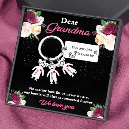 Custom 3 Names Personalised Family Keychain Gift for Grandma-Jessemade AU