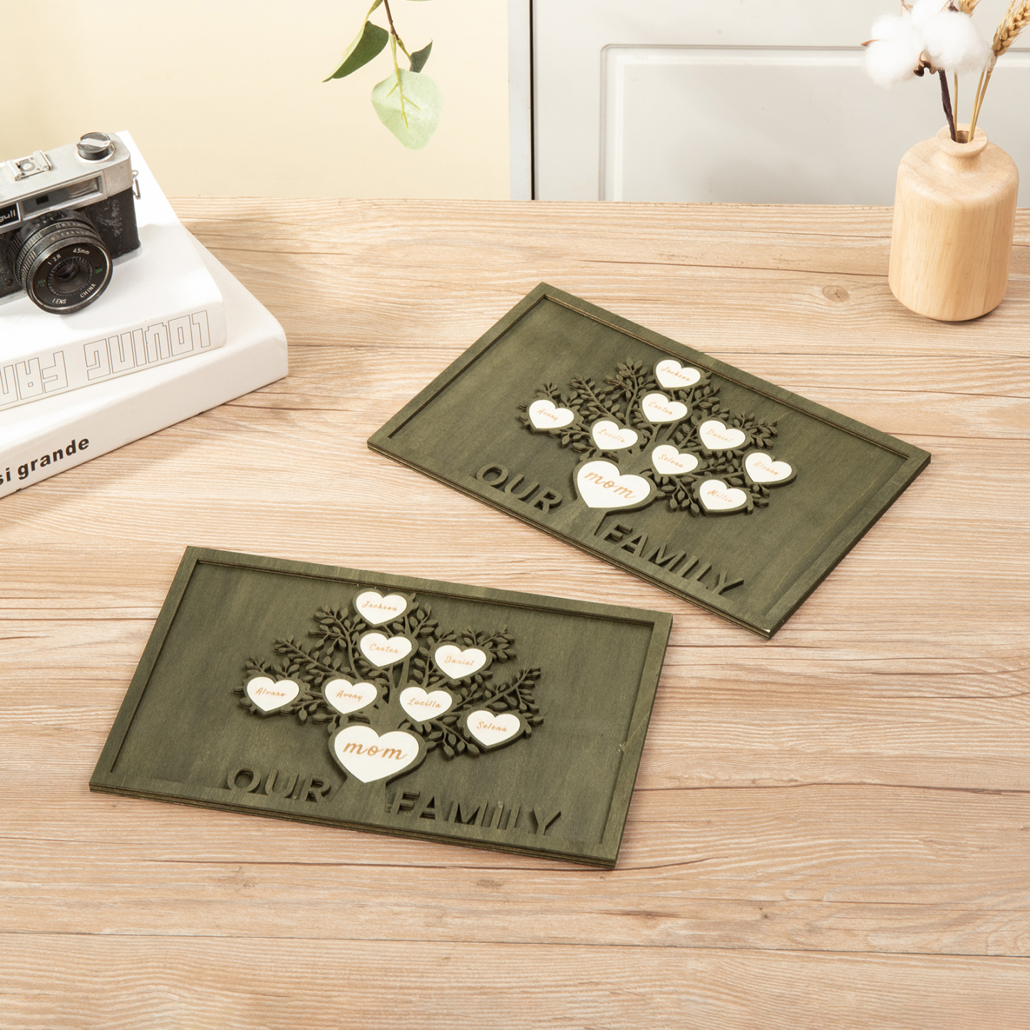 Family Tree Wood Frame Personalised Family Tree Sign Custom 7 Names Plaque-Jessemade AU